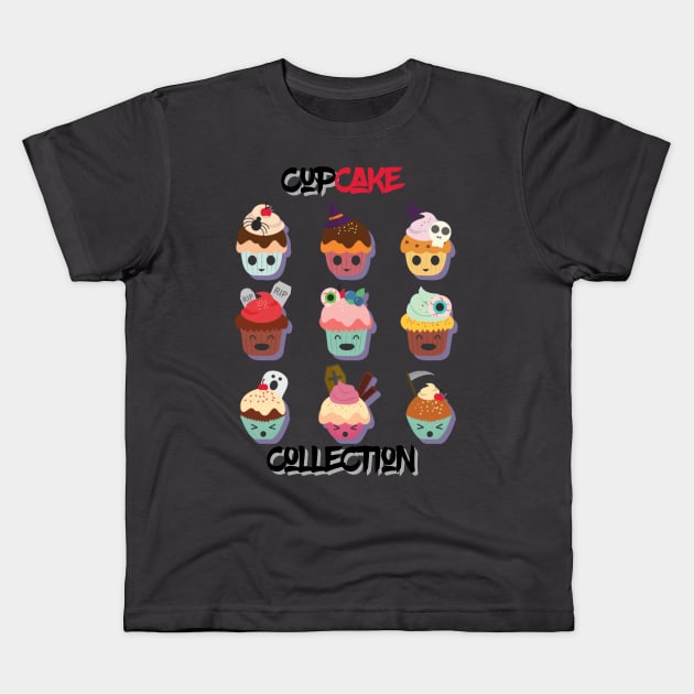 Cupcake Collection Kids T-Shirt by UnderDesign